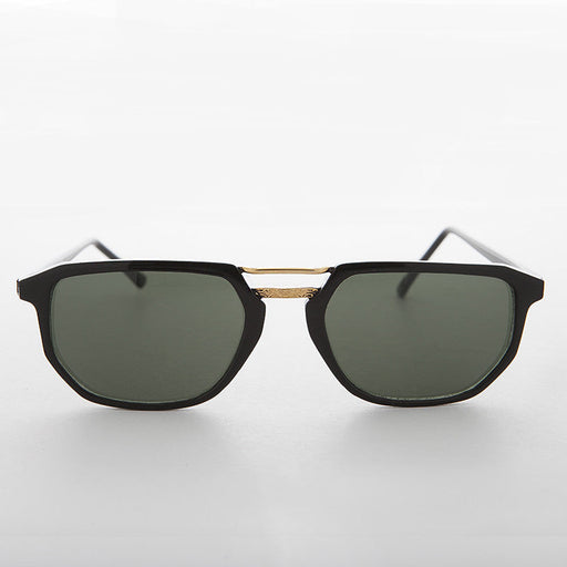 Sunglass Museum Retro Square Aviator Vintage Sunglass with Flat Top - Bowie - Product image