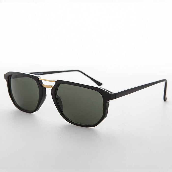 Sunglass Museum Retro Square Aviator Vintage Sunglass with Flat Top - Bowie - Product image