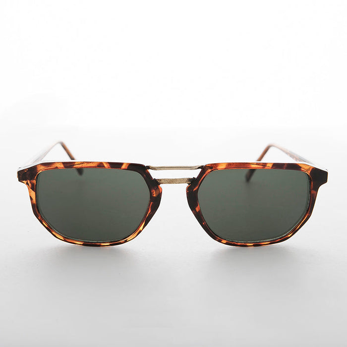 Sunglass Museum Retro Square Aviator Vintage Sunglass with Flat Top - Bowie - Product image