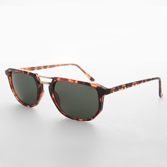 Sunglass Museum Retro Square Aviator Vintage Sunglass with Flat Top - Bowie - Product image