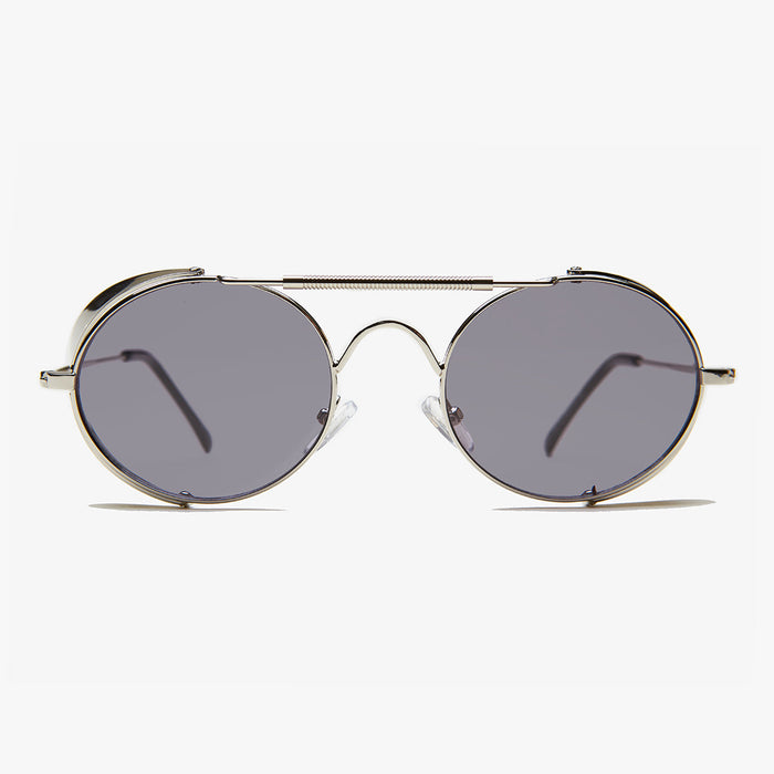 SUNGLASS MUSEUM Oval Steampunk Sunglass with Folding Side Shields - Bram 3