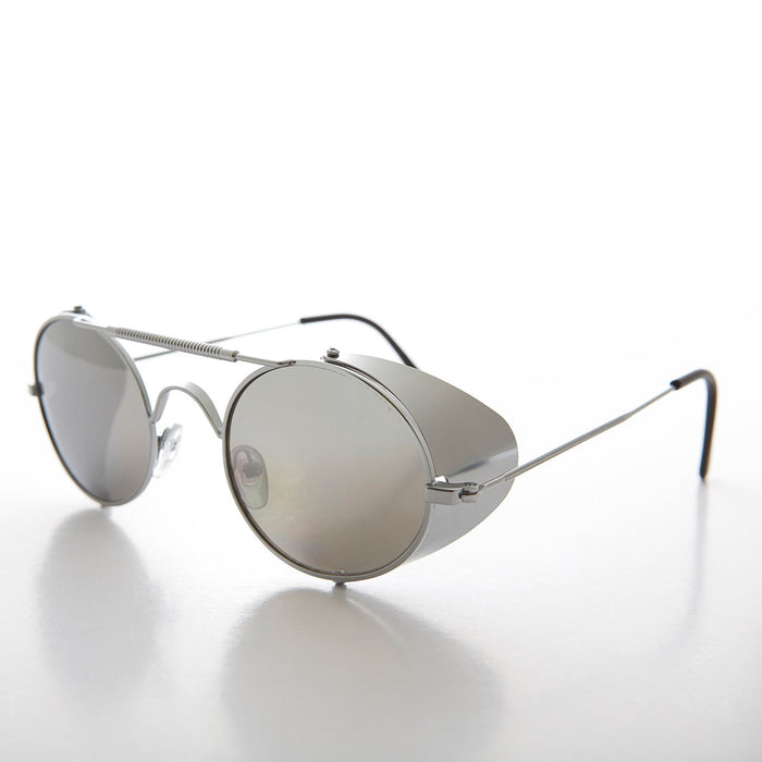 SUNGLASS MUSEUM Oval Steampunk Sunglass with Folding Side Shields - Bram 3