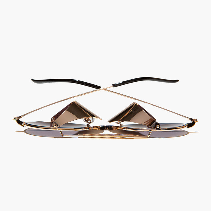 SUNGLASS MUSEUM Gold Steampunk Sunglass with Folding Side Shields - Bram 6