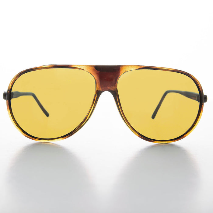 SUNGLASS MUSEUM Pilot Sunglasses with Yellow Lenses - Bright