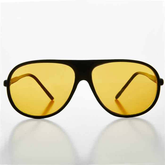 SUNGLASS MUSEUM Pilot Sunglasses with Yellow Lenses - Bright