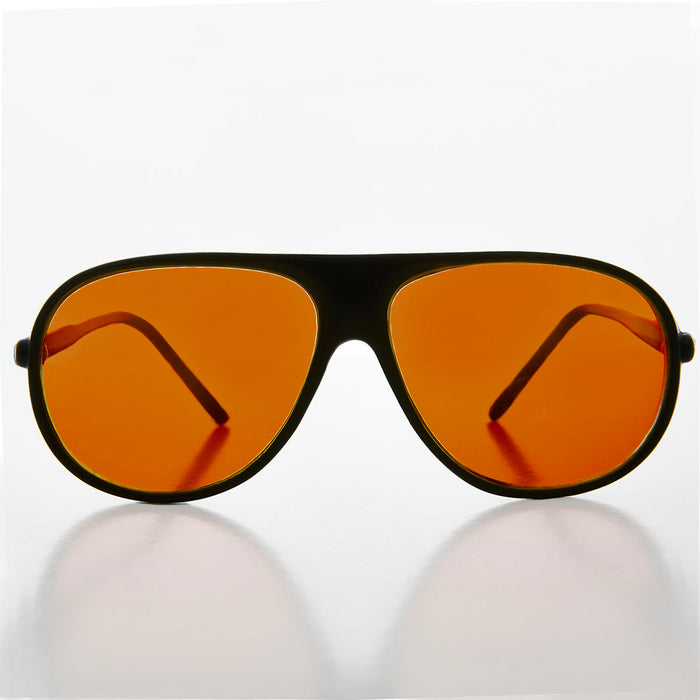 SUNGLASS MUSEUM Pilot Sunglasses with Orange Lenses - Collier