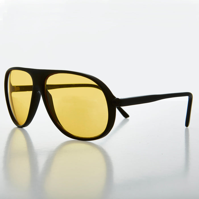 SUNGLASS MUSEUM Pilot Sunglasses with Yellow Lenses - Bright