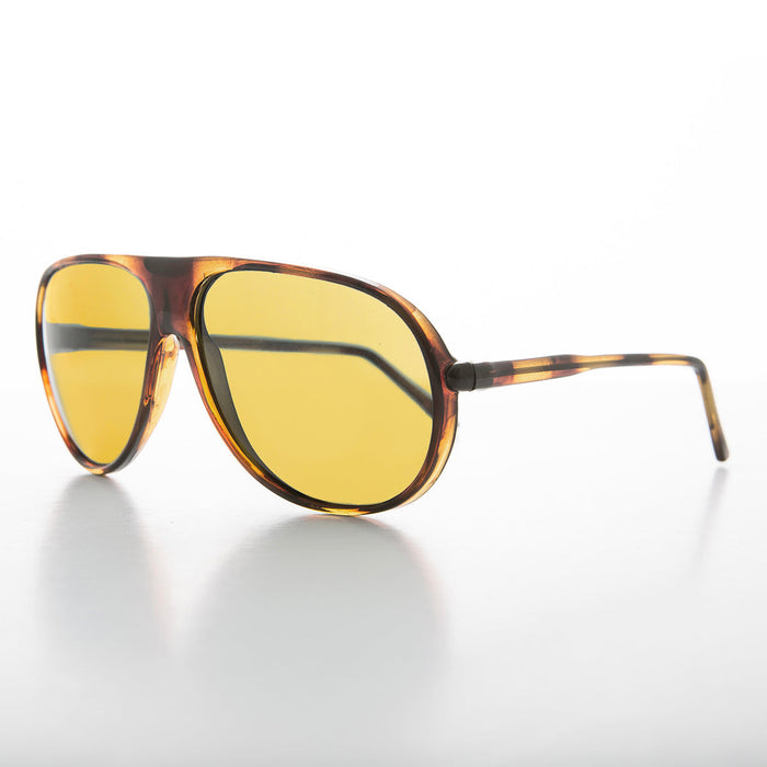 SUNGLASS MUSEUM Pilot Sunglasses with Yellow Lenses - Bright