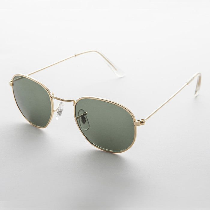 SUNGLASS MUSEUM Round Squared Edge Vintage Sunglass with Glass Lens - Brody