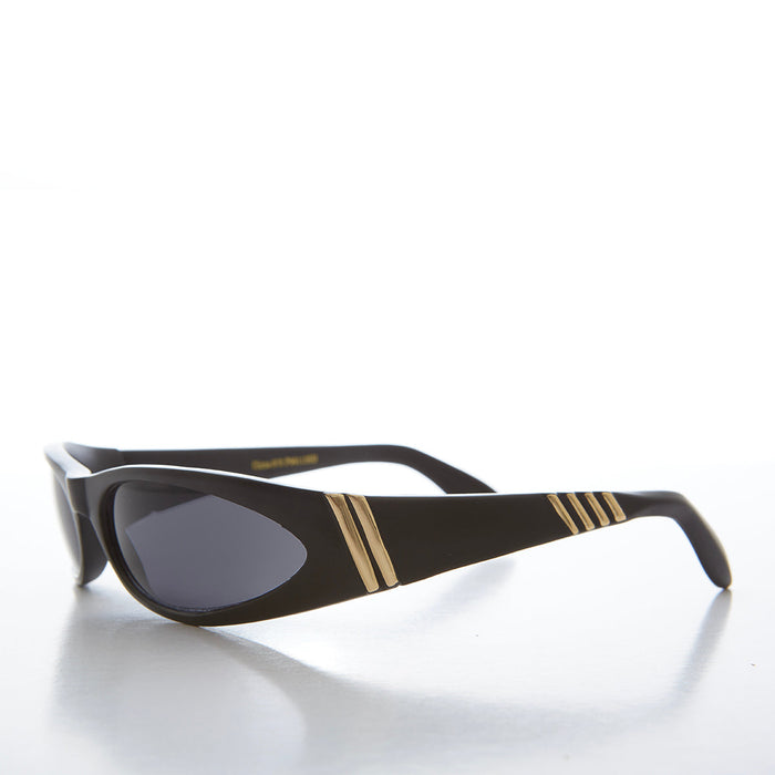 SUNGLASS MUSEUM Mod Wrap Around Vintage Sunglasses - Brower