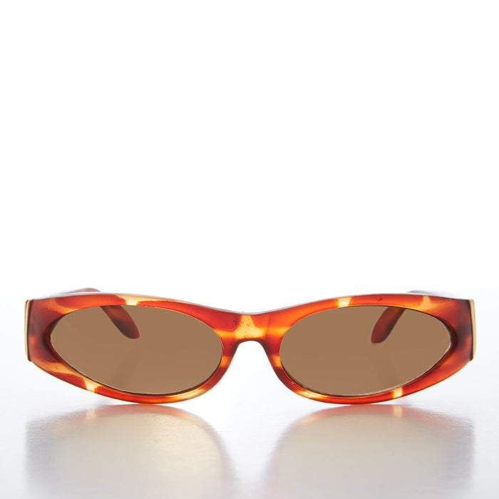 SUNGLASS MUSEUM Mod Wrap Around Vintage Sunglasses - Brower