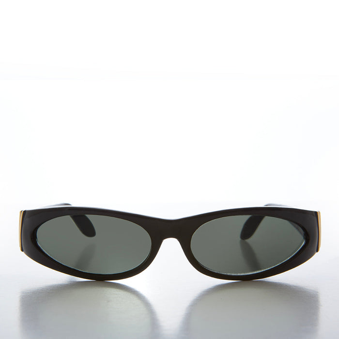 SUNGLASS MUSEUM Mod Wrap Around Vintage Sunglasses - Brower