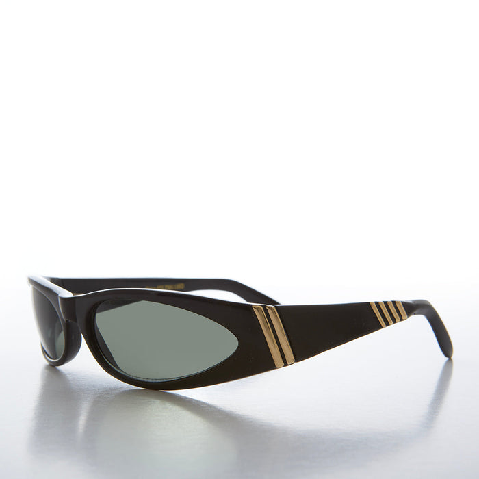 SUNGLASS MUSEUM Mod Wrap Around Vintage Sunglasses - Brower