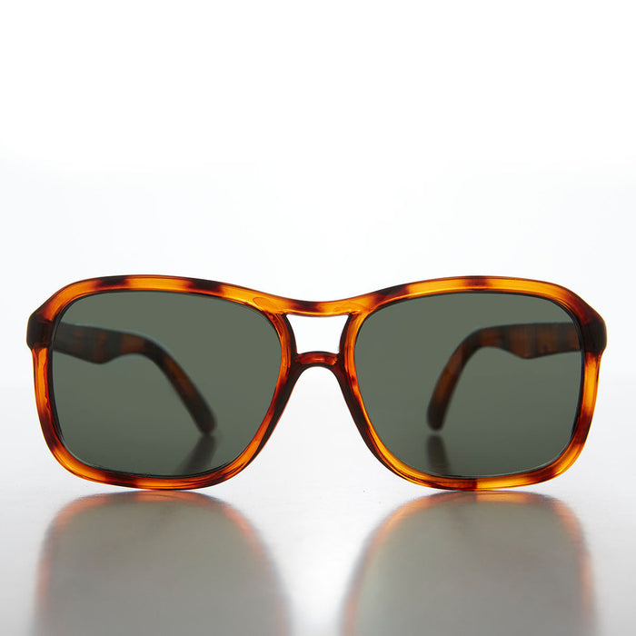 SUNGLASS MUSEUM Square Aviator with Glass Impact Resistant Lens - Buddy