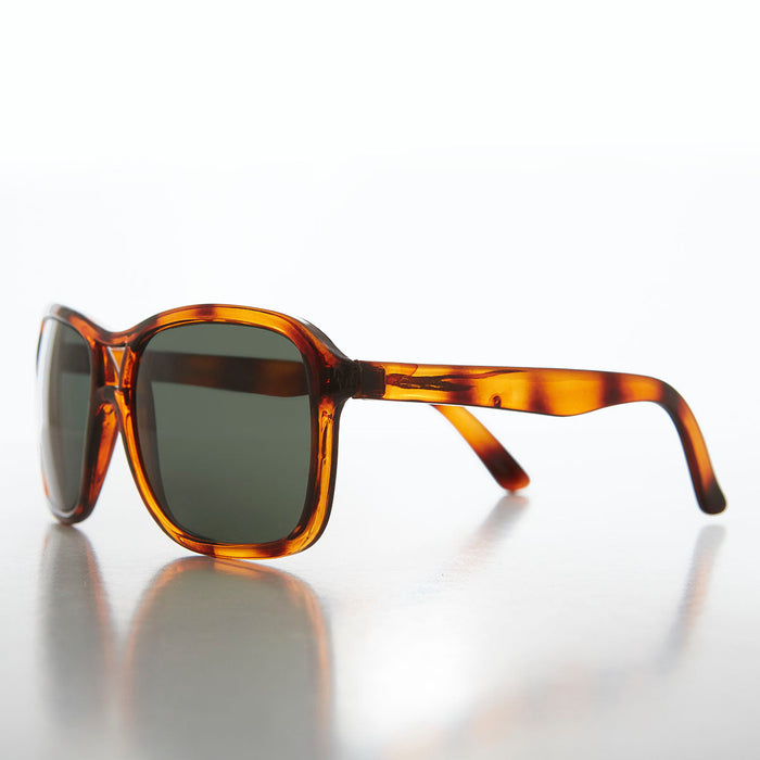 SUNGLASS MUSEUM Square Aviator with Glass Impact Resistant Lens - Buddy