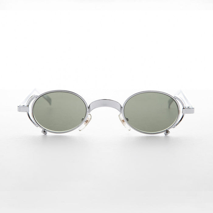 SUNGLASS MUSEUM 90s Oval Goth Steampunk Vintage Sunglass - Byron