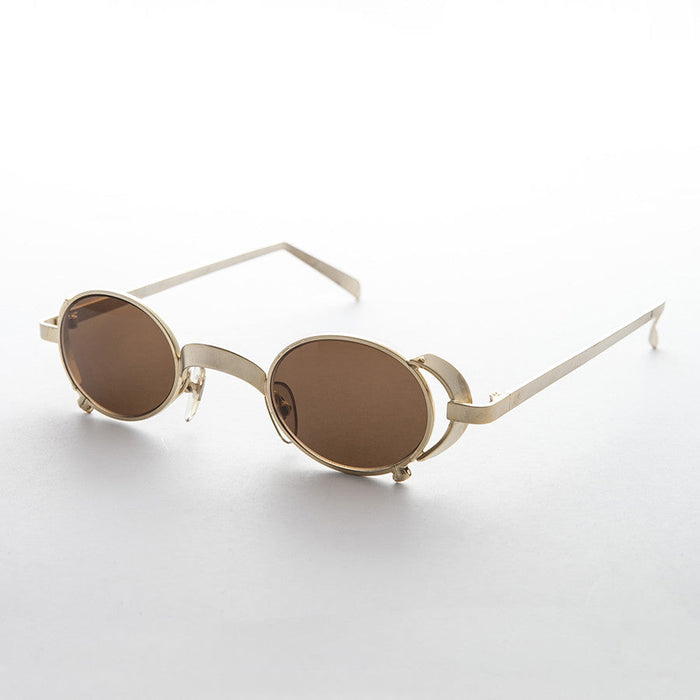 SUNGLASS MUSEUM 90s Oval Goth Steampunk Vintage Sunglass - Byron