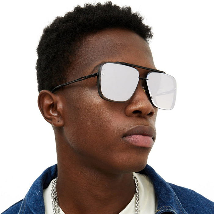 TOPFOXX Sunglasses Bella -  Chrome Black Oversized Squared Aviators