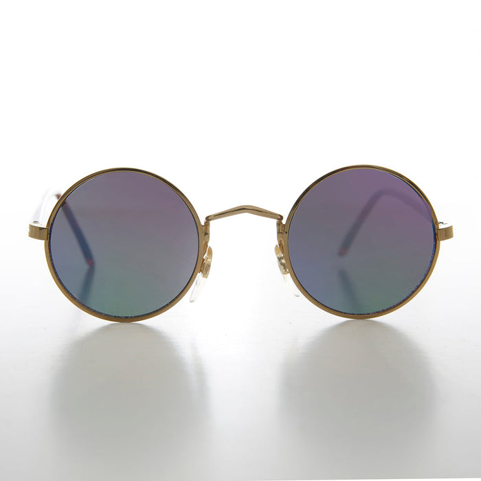 image of sunglasses model SUNGLASS MUSEUM Small Round Hippy Mirror Lens Vintage Sunglass - Cana