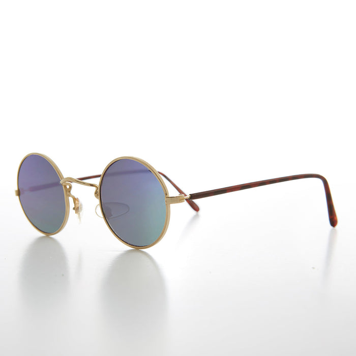 image of sunglasses model SUNGLASS MUSEUM Small Round Hippy Mirror Lens Vintage Sunglass - Cana