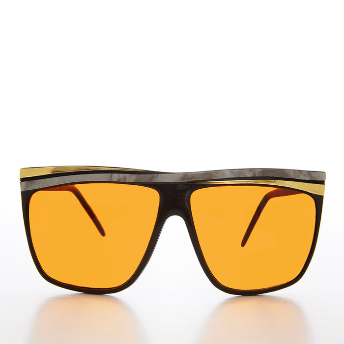 Women's 80s Large Sunglasses with Orange Lenses  - Carla
