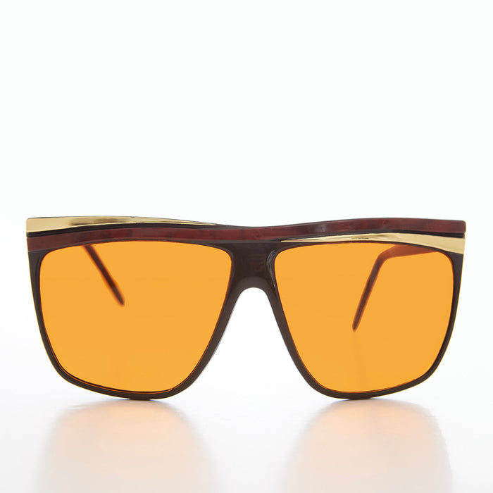 Women's 80s Large Sunglasses with Orange Lenses  - Carla