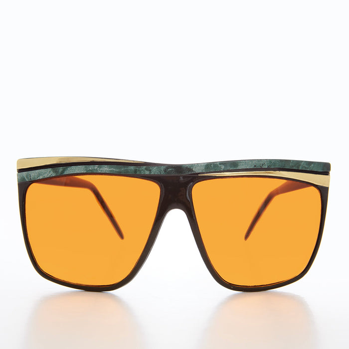 Women's 80s Large Sunglasses with Orange Lenses  - Carla