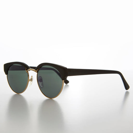 SUNGLASS MUSEUM Round Half Frame Cat Eye Vintage Sunglasses - Carrie - Product image