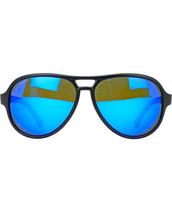 image of sunglasses model Rockwell Time Casino (Black/Blue Mirror Polarized Lens)