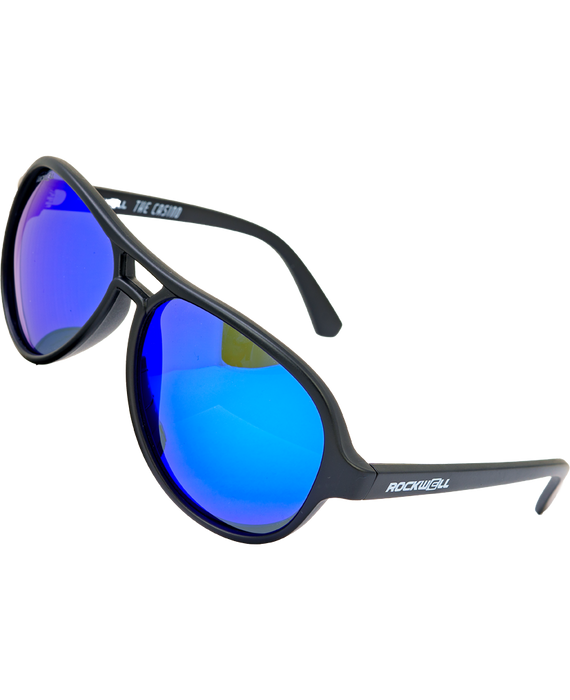 image of sunglasses model Rockwell Time Casino (Black/Blue Mirror Polarized Lens)