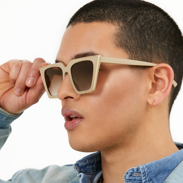 TOPFOXX The CEO - Sustainable Nude Frame Brown Lens Cateye Sunglasses - Product image