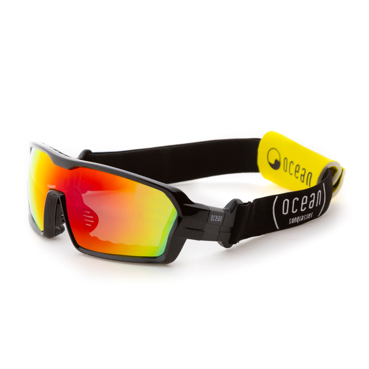chameleon goggles Ocean Chameleon Polarized Sunglasses Kiteboarding Surf Water Sports (Frame Shiny Black, Lens Revo Red)