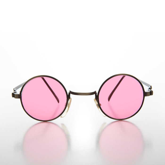 SUNGLASS MUSEUM Small Round Tinted Lens Hippy Vintage Sunglasses - Chan
