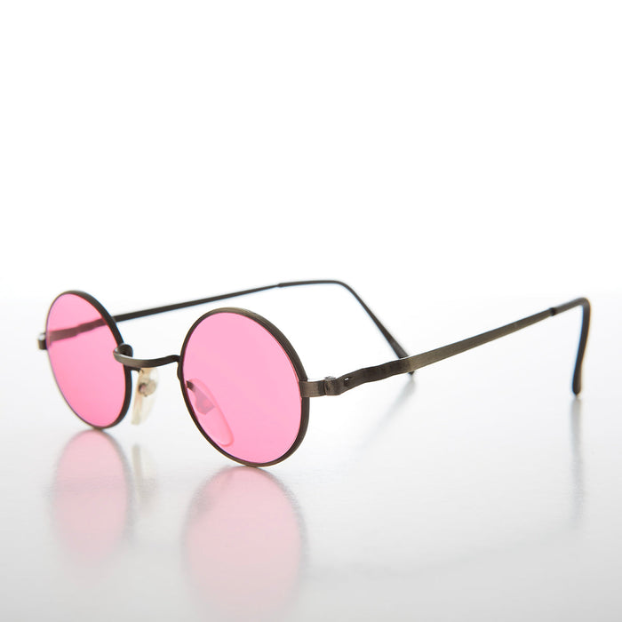 SUNGLASS MUSEUM Small Round Tinted Lens Hippy Vintage Sunglasses - Chan