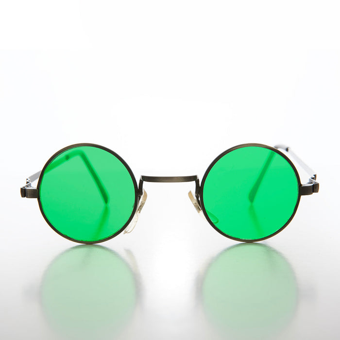 SUNGLASS MUSEUM Small Round Tinted Lens Hippy Vintage Sunglasses - Chan