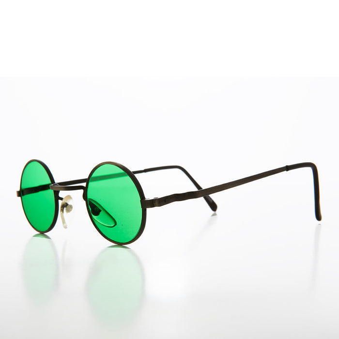 SUNGLASS MUSEUM Small Round Tinted Lens Hippy Vintage Sunglasses - Chan
