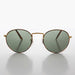 image of sunglasses model SUNGLASS MUSEUM Round Gold Glass Lens Sunglass with Tortoise Rim - Julian 2