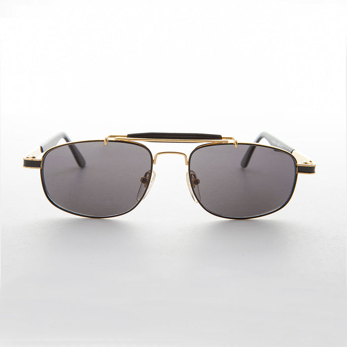 SUNGLASS MUSEUM Narrow Rectangular Vintage PIlot Sunglass - Chipper