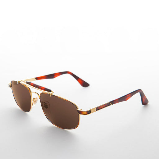 SUNGLASS MUSEUM Narrow Rectangular Vintage PIlot Sunglass - Chipper - Product image
