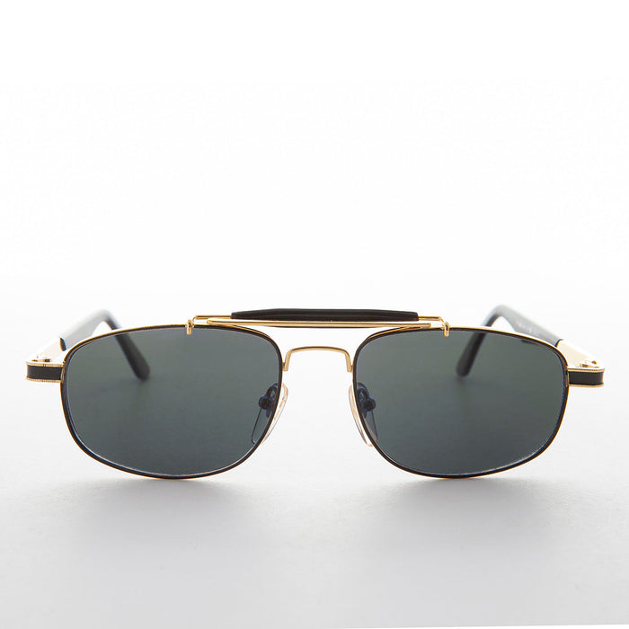 SUNGLASS MUSEUM Narrow Rectangular Vintage PIlot Sunglass - Chipper