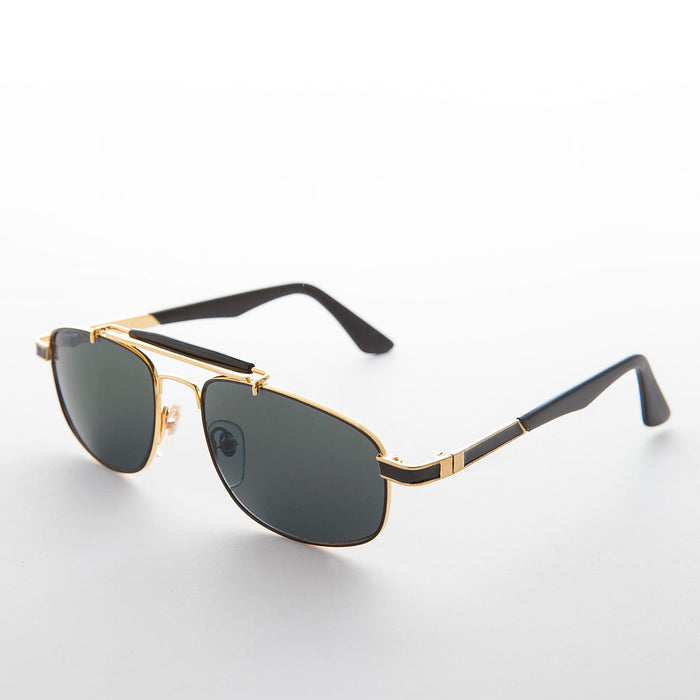 SUNGLASS MUSEUM Narrow Rectangular Vintage PIlot Sunglass - Chipper