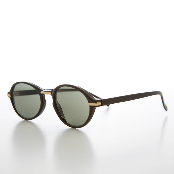 SUNGLASS MUSEUM Oval Sunglass with Gold Accents Key Hole Bridge - Cooper