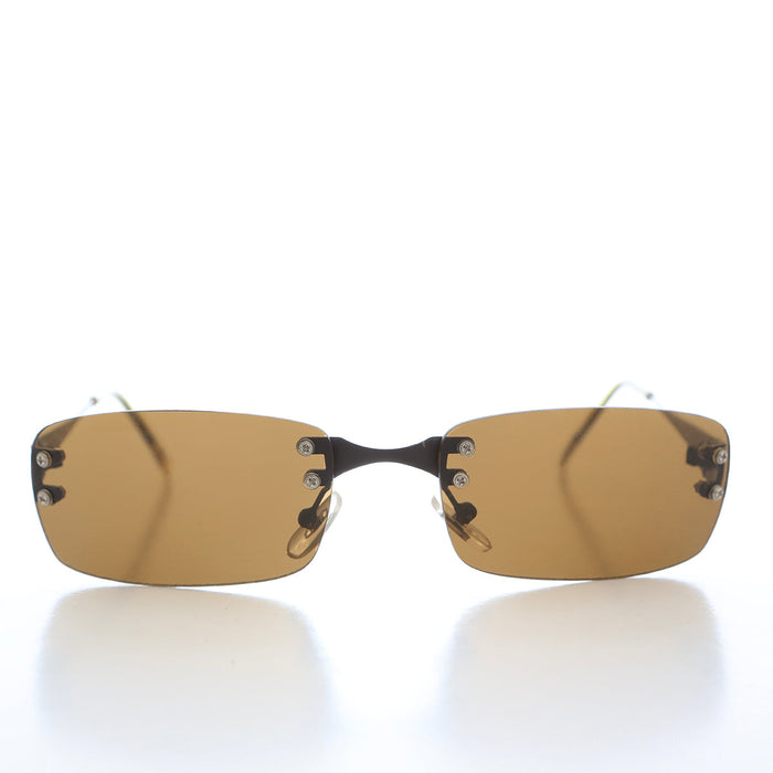 SUNGLASS MUSEUM 90s Rimless Rectangular Sunglasses - Corby