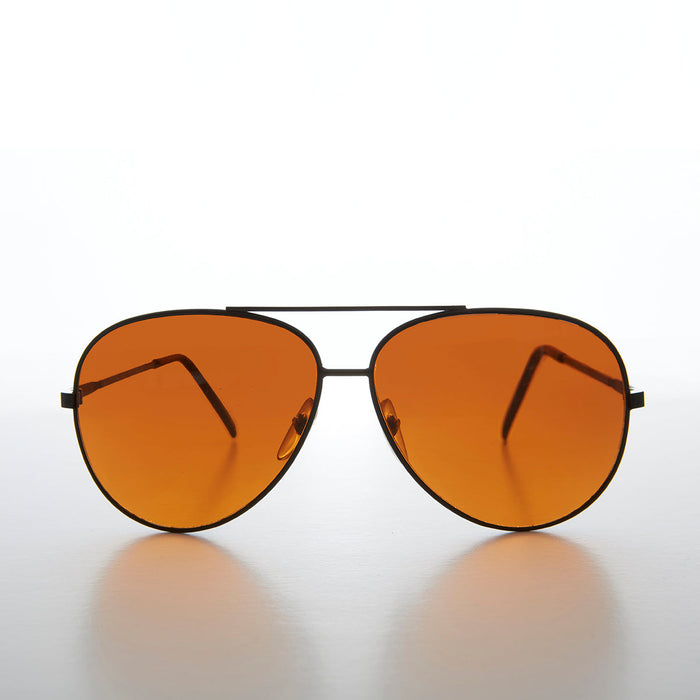 image of sunglasses model SUNGLASS MUSEUM Teardrop Aviator with Orange Lens - Cruise