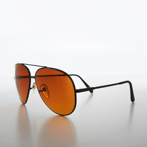 image of sunglasses model SUNGLASS MUSEUM Teardrop Aviator with Orange Lens - Cruise