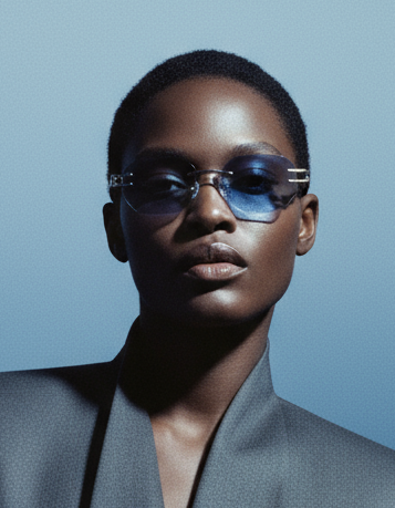 COSSINO Carter Bleu Metal Frameless Sunglasses