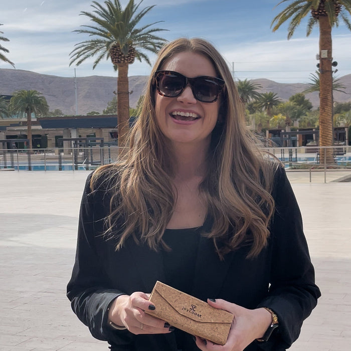 Chloe Walnut Acetate Oversized Sunglasses | Women's | Joycoast