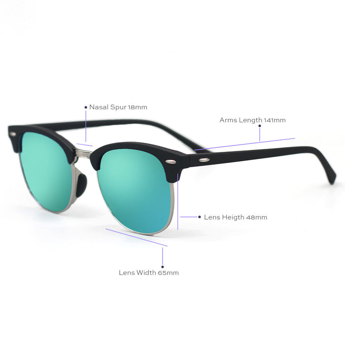 TOPFOXX The Masters – Mirrored Aqua Clubmaster Sunglasses - Product image