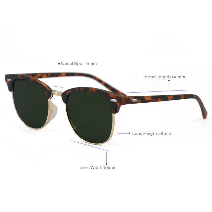 TOPFOXX The Masters – Green Tortoise Clubmaster Sunglasses - Product image