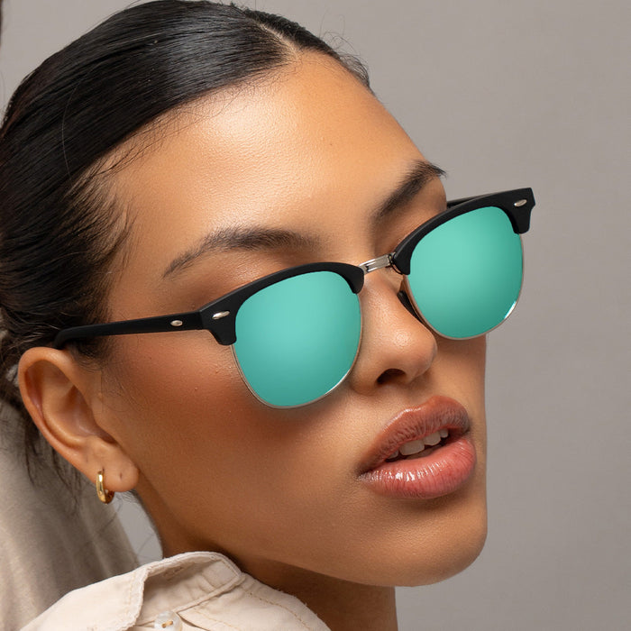 TOPFOXX The Masters – Mirrored Aqua Clubmaster Sunglasses - Product image